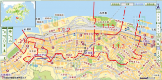 圖一 紅圈範圍代表是次研究地區