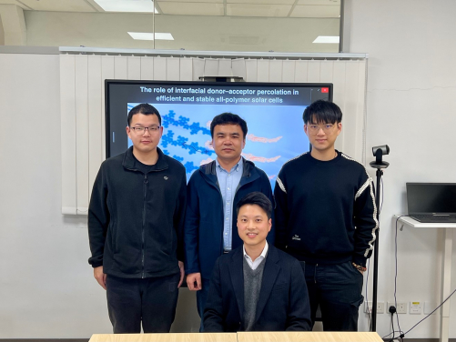 The HKU Mechanical Engineering research team. (Front) Professor Philip C.Y. Chow, (back from left) Mr Yu Guo, Dr Zhen Wang and Mr Xianzhao Liu
